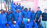 Assembly line workers from the mass-production workshop